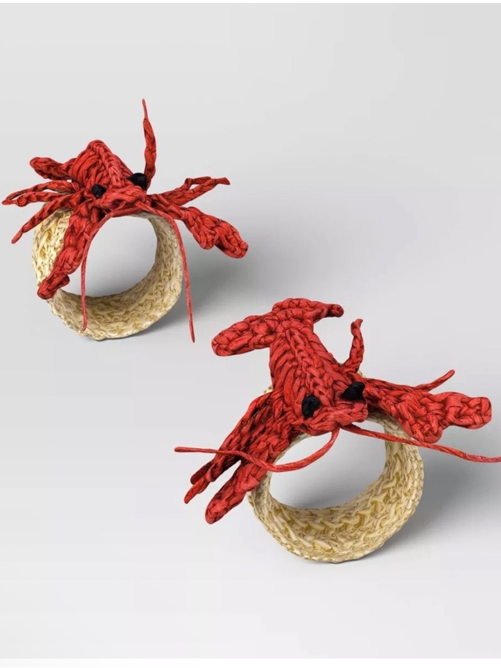 Coastal 2pk Lobster Woven Napkin Ring Set - Threshold